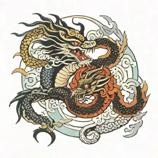 Chinese Dragon Ying Yang