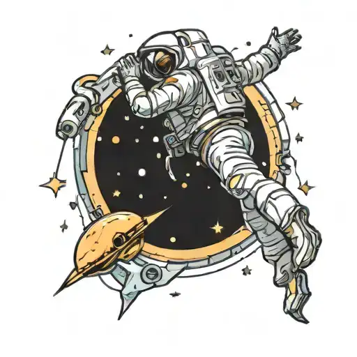 Astronaut Reaching Towards The Heavens