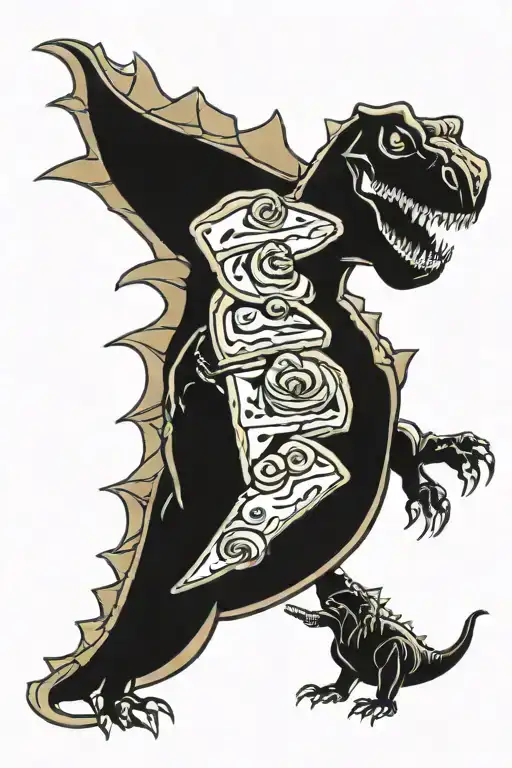 Dinosaur And Pie Slice