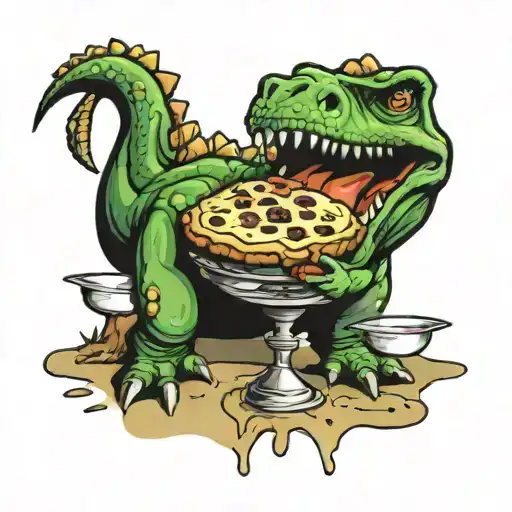 Dinosaur Eating Pie