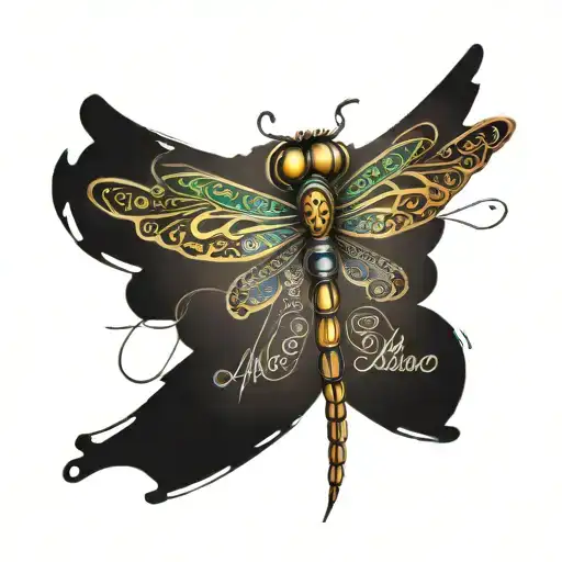 Dragonfly Made Of Names Written