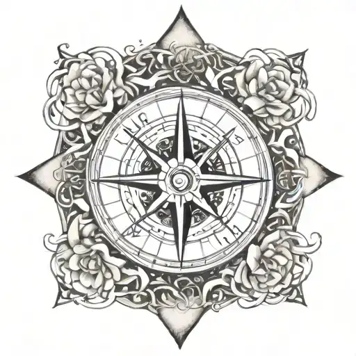Travel With Compass Rose Intertwined