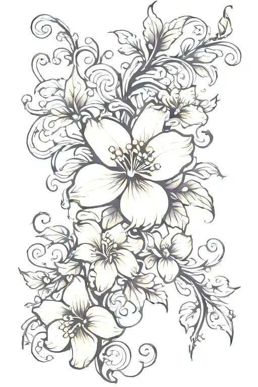 Flower Vine Thin Long