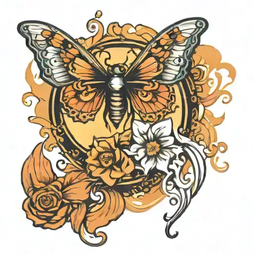 Sun With Butterfly Wings Spread