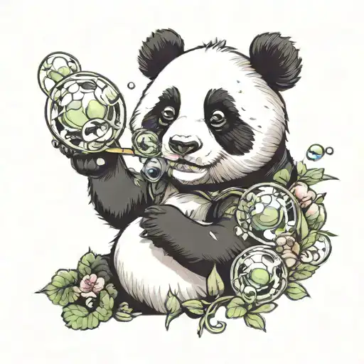 Panda Blowing Bubbles