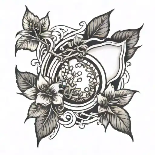 Line Hole With Plant Growing Out