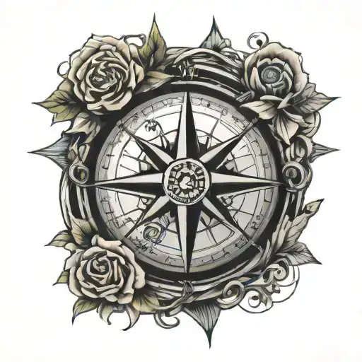 Travel With Compass Rose Intertwined