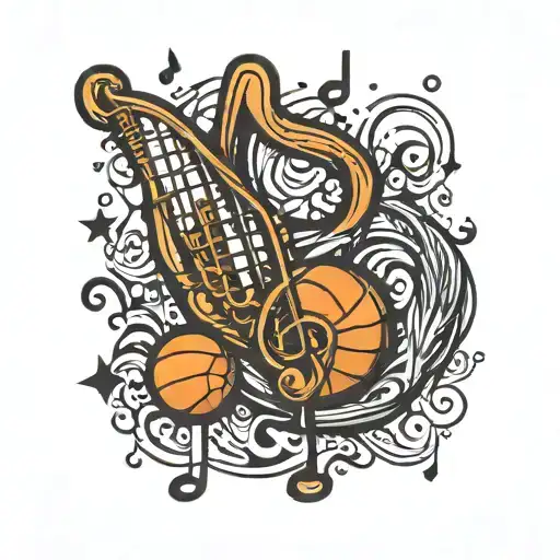 Music Note Basketball Anchor