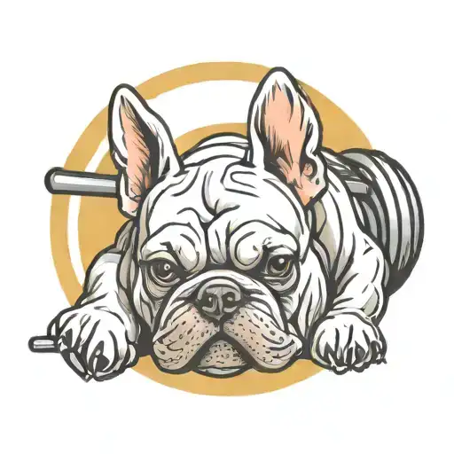 Frenchie Bulldog With Barbell