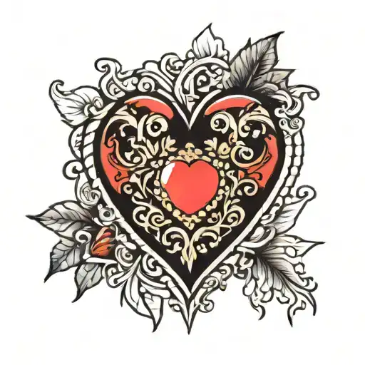 Black Colored Stone Heart