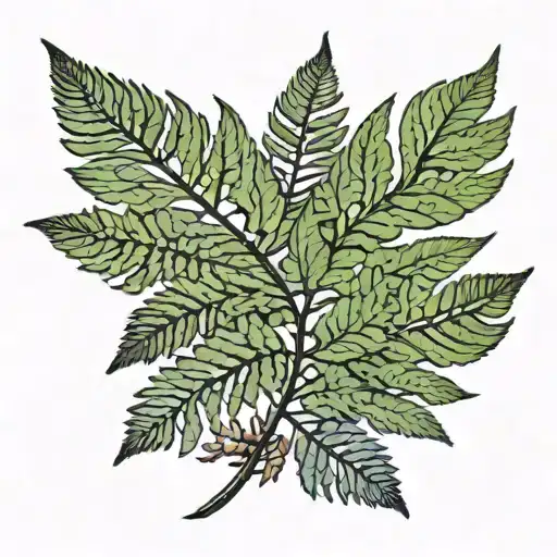 Fern Leaf With Shading More Line