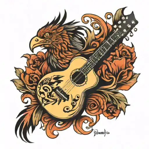 Guitar With Pheonix