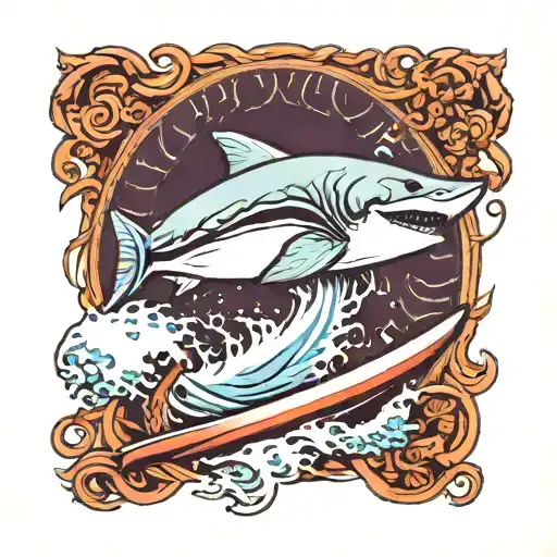 Shiva Shark Grizzly Bear Surfing Wave