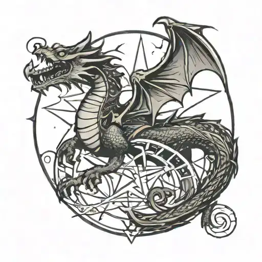 North Star With Dragon Eating Its Own Tail