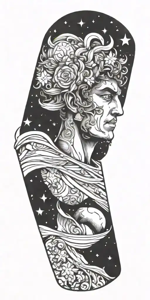 Greek God In A Galaxy Filled With Stars