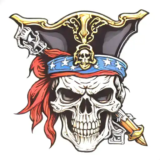 Patriot Pirate Skull