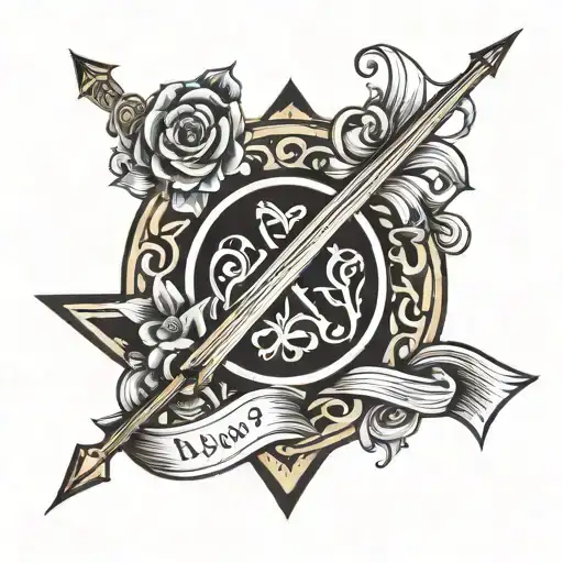 An Arrow Design Incorporating The Names Or Initials Of Your Children