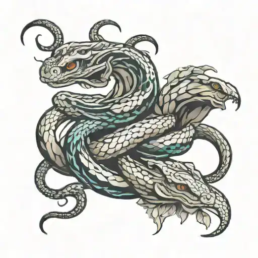 Dark Illustrative Medus Snakes Wrapping