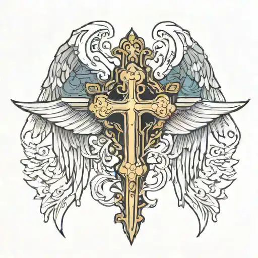 Cross And Wing Attached