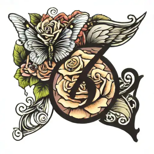 Angel Numbers 777 With Roses Intertwined Butterfly