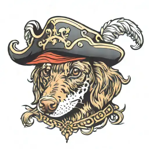 Dauschund Pirate Hat