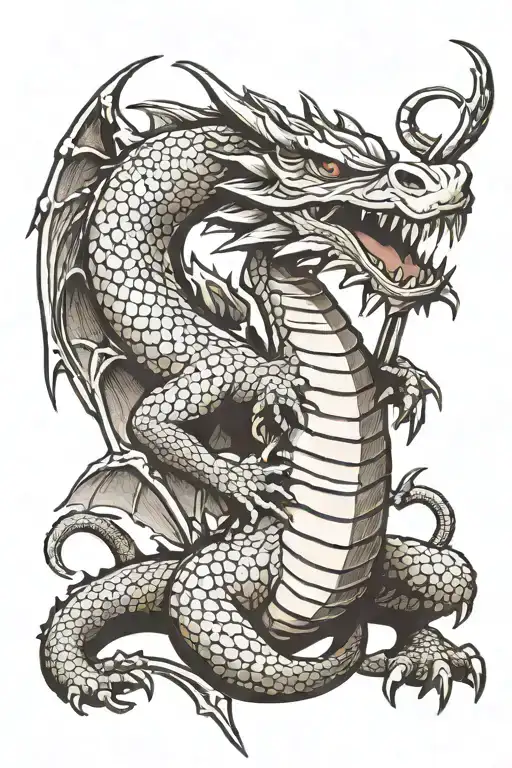 Gentle Dragon Holding Vertical Barbell