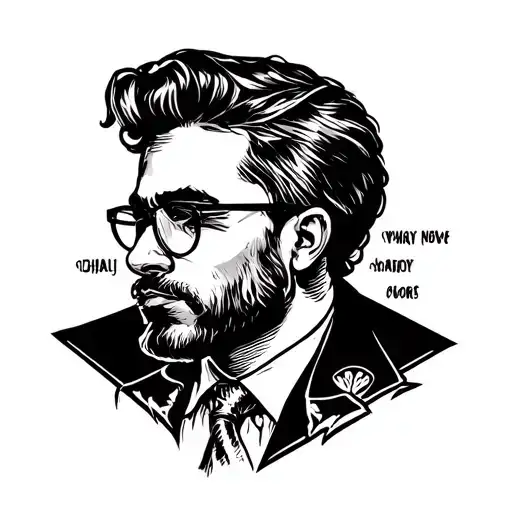 Male Social Worker Theme Tattoo Design