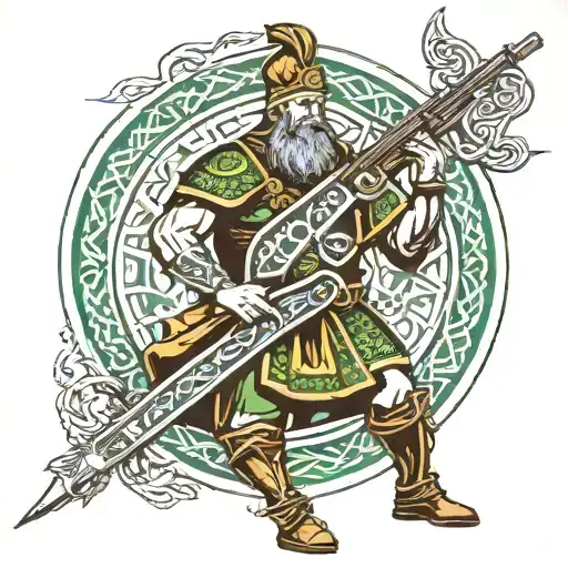 Celtic Warrior Incorporating Irish United Nations Soldier With Styer Rifle