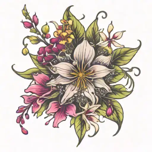 Dandelion Orchid Fuschia Bouquet