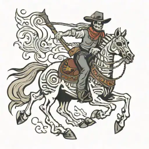Skeleton Cowboy On A Horse