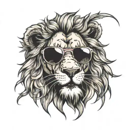 Lion Wearing Sunglasses