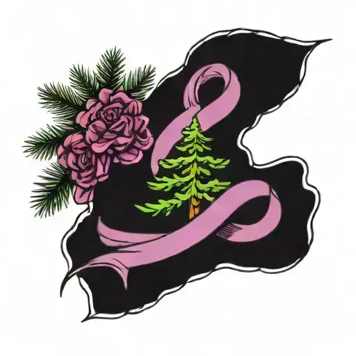 Purple Ribbon Autism Pine Tree