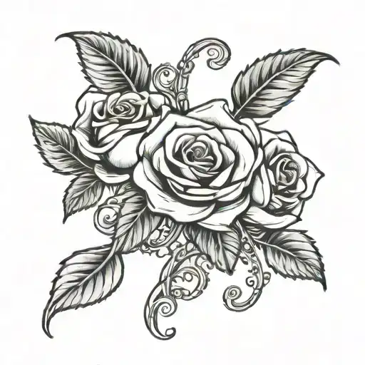 Baby Foot Stepping Rose Intertwined