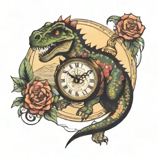 Dinosaur And Clock