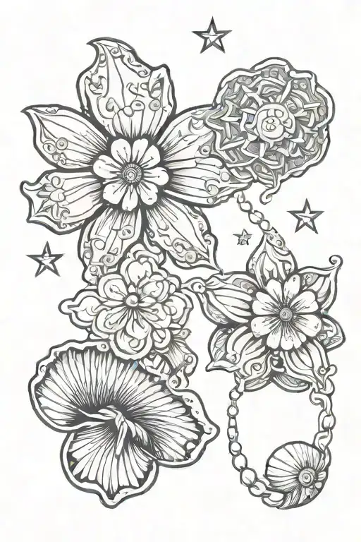 Seashell Transforming Daisy Flower Bell And Star Sign