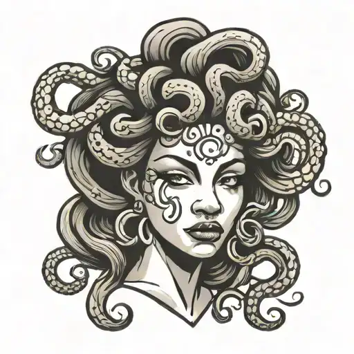 Black Woman Medusa Head