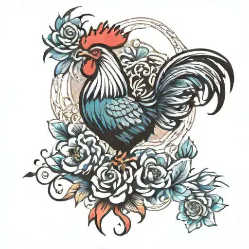 Gregoria Word With Rooster And Butterfly Made