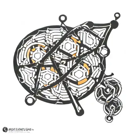 Adenosine And Melatonin Structures In A Geometrical Pattern Of Black And White Lines