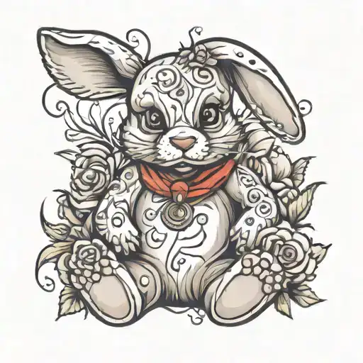 Broken Teddy Bunny Sitting