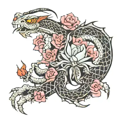 Rose Dragon Kanji Spider