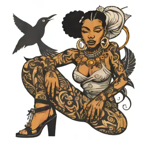 Black Woman Tattooed From Head To Toe