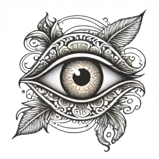 Eye With Egyptian Cross In The Middle Of