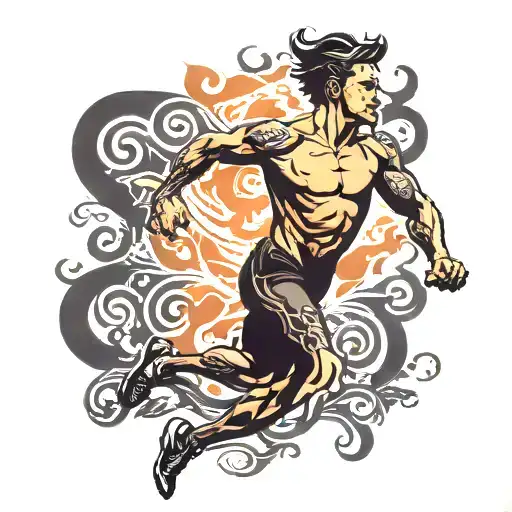 Siluette Of Male Runner