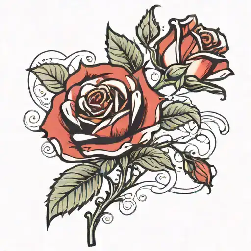 Long Stemmed Red Rose With White Heart