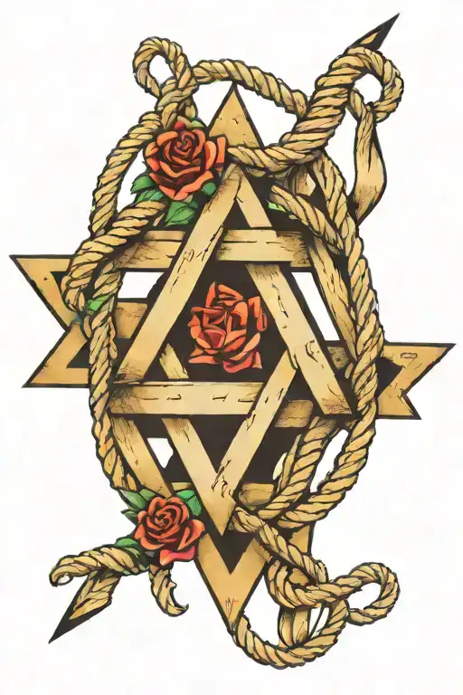Star Of David With Ropes Bonded Together
