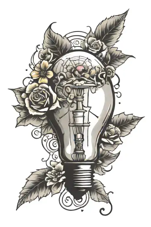 Broken Lightbulb With Flowers A Sun And Moon And The Word Unapologetic
