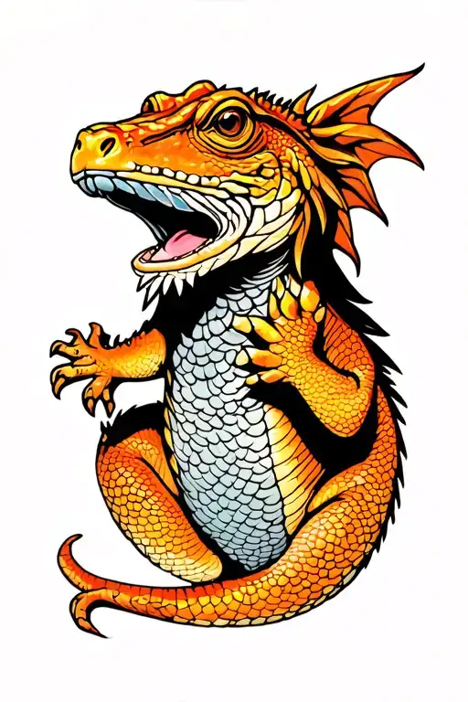 Bearded Dragon Lounging