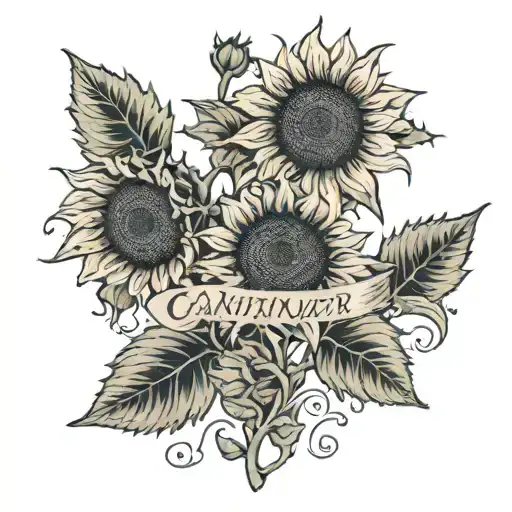 Sunflower With Name Corrin Marie Weaver As Stem