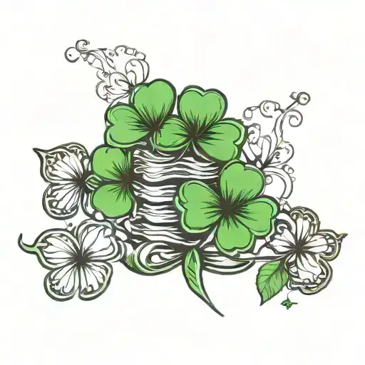 Orin Between Two 4 Leaf Clovers Stacked On Top