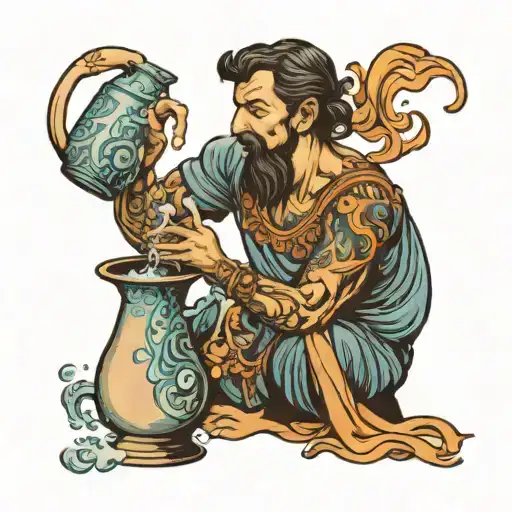 Aquarius Male Pouring Water Out Of The Jug